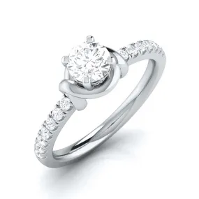 1.50-Carat Lab Grown Solitaire Diamond Accents Platinum Ring for Women JL PT LG G-113-E