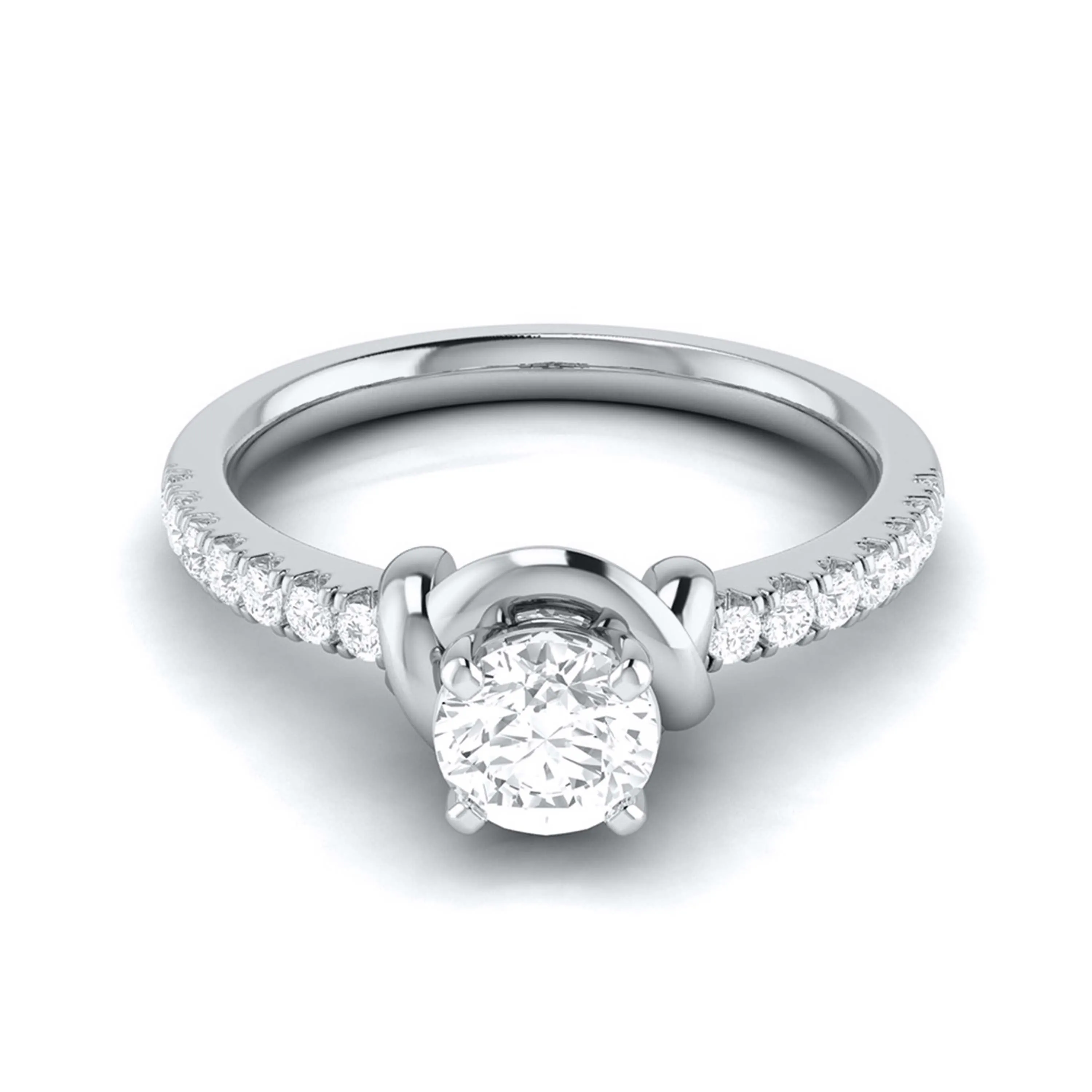1.50-Carat Lab Grown Solitaire Diamond Accents Platinum Ring for Women JL PT LG G-113-E