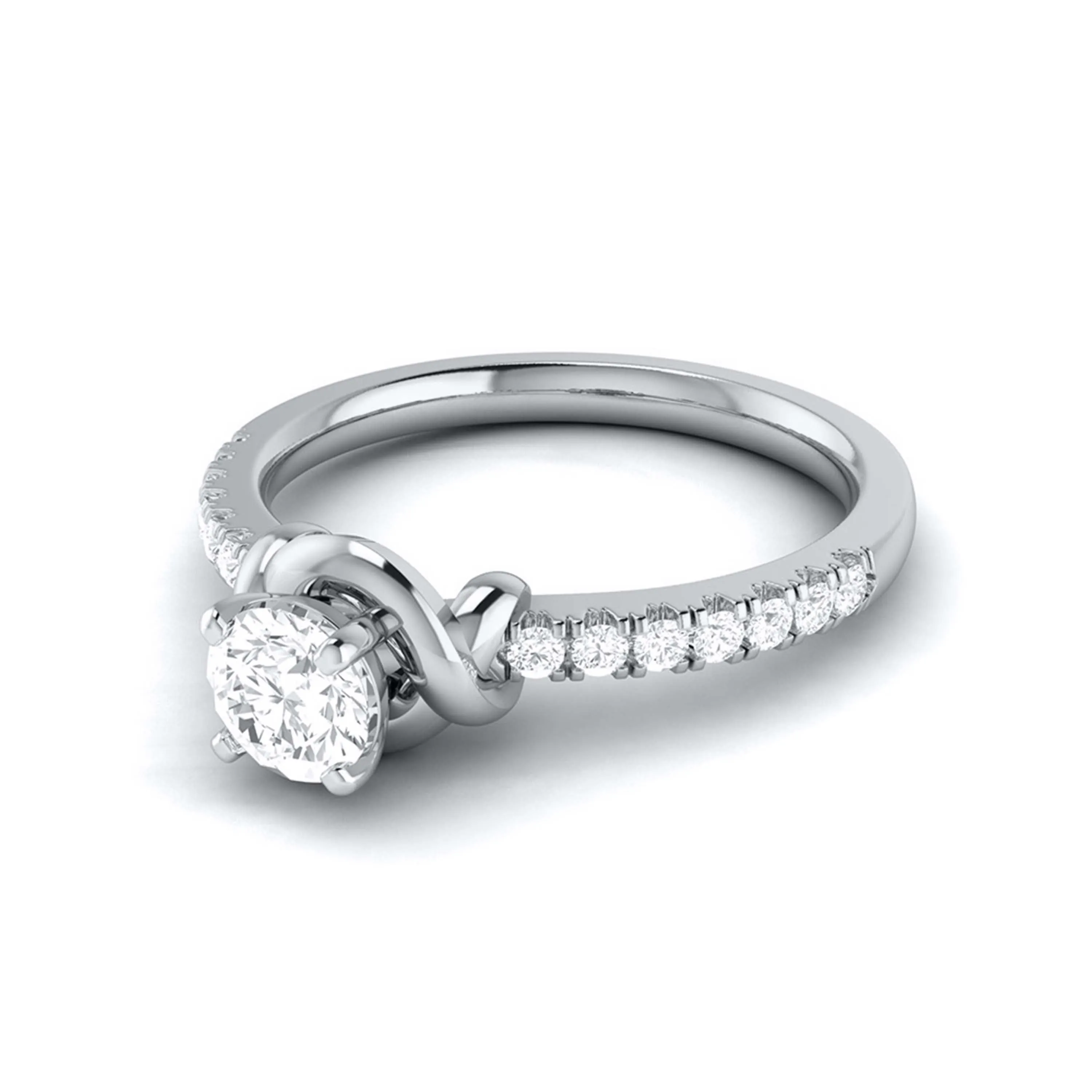 1.50-Carat Lab Grown Solitaire Diamond Accents Platinum Ring for Women JL PT LG G-113-E