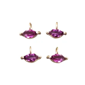 18k Gold Rhodolite Garnet Lips Charm