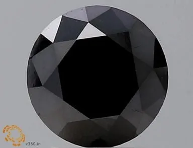 18K Gold Round Cut Fancy Black Diamond Solitaire Ring 1.97 Carat
