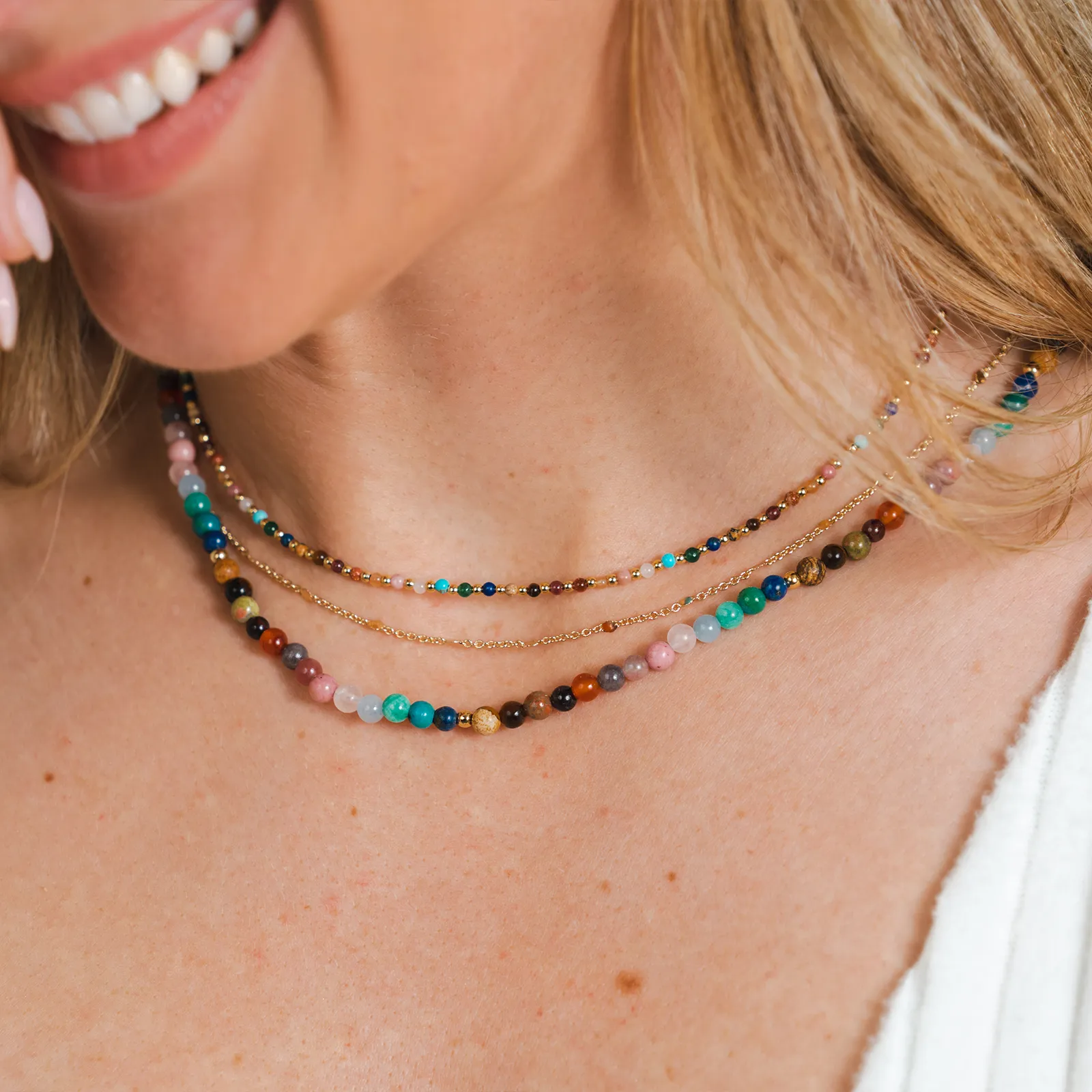 2mm   4mm Master Healer Necklace Stack