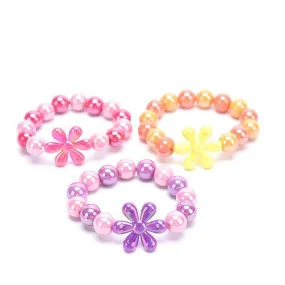 2pcs Cute Flower Beads Bracelet For Baby Girls Adjustable Rope