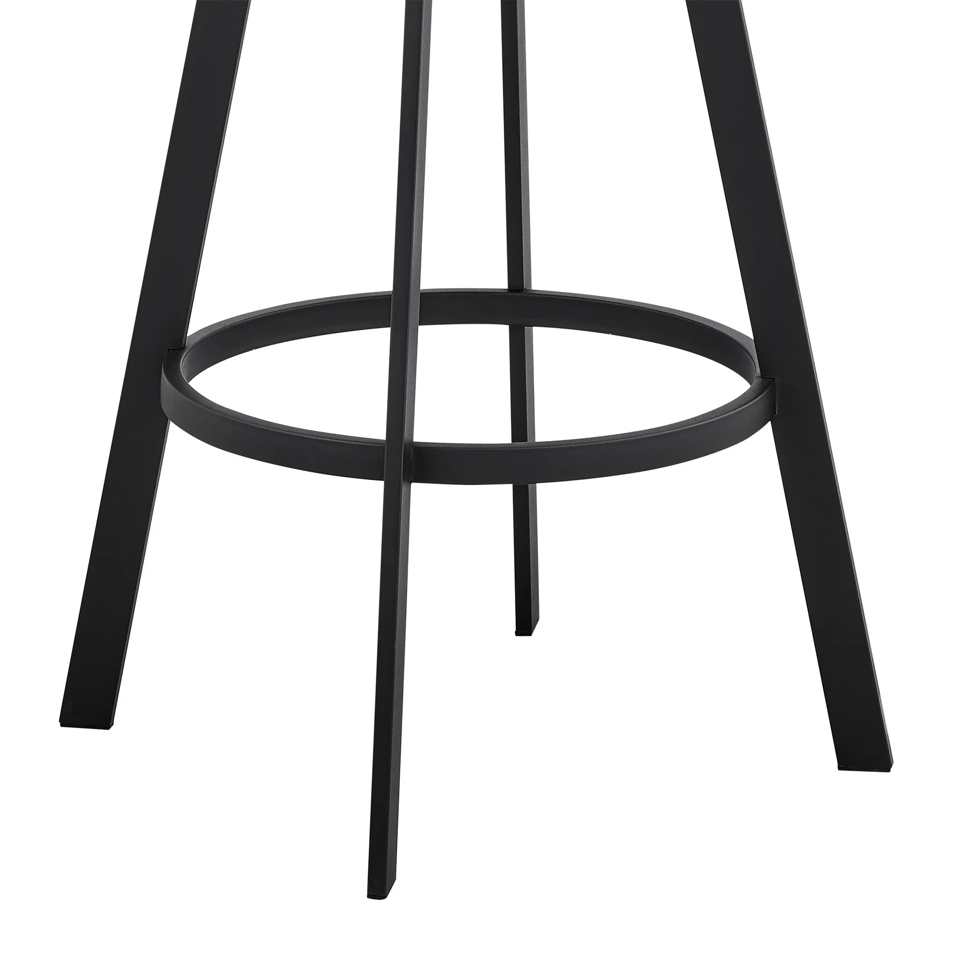 39" Grey Faux Leather And Iron Swivel Low Back Bar Height Chair By Homeroots