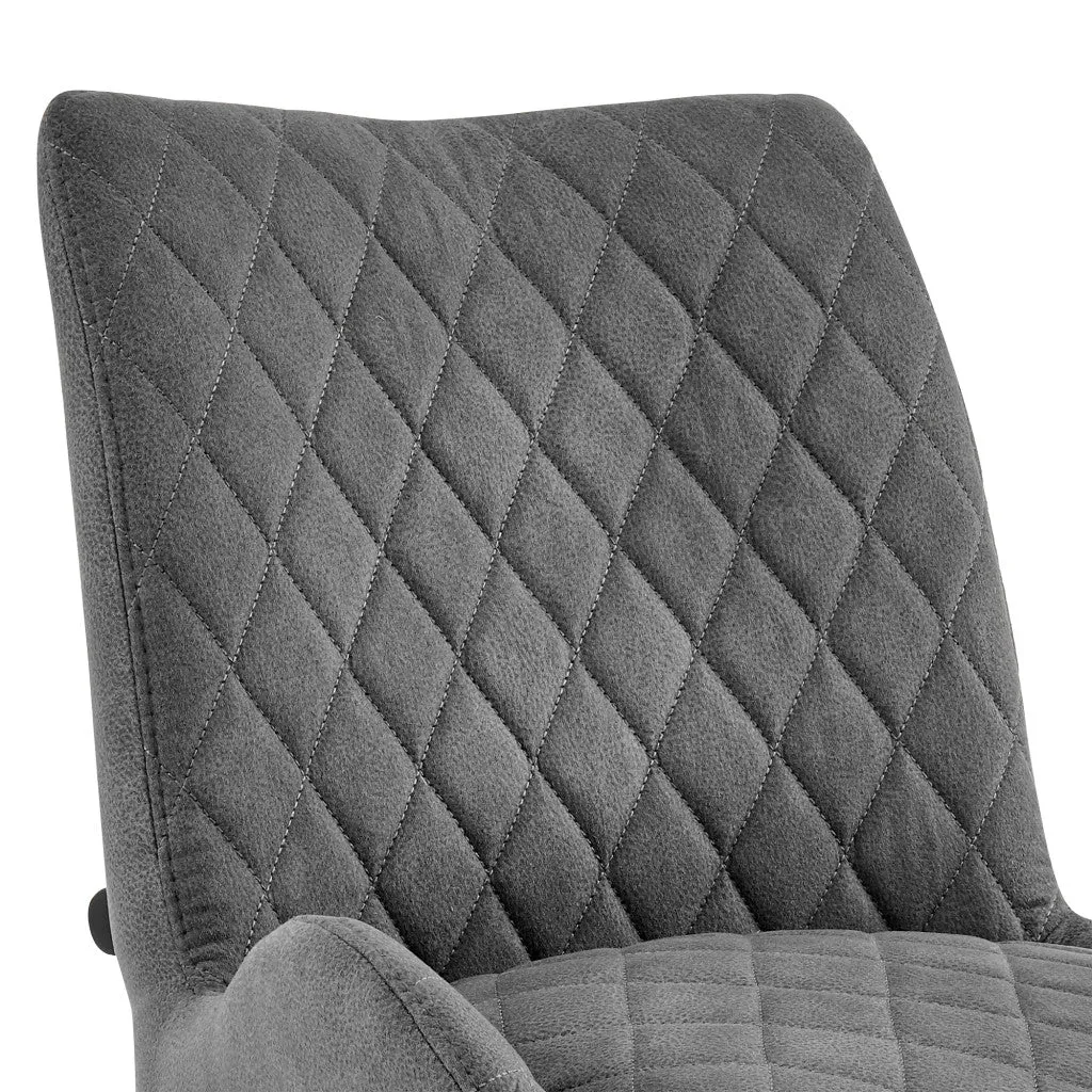 43" Charcoal Microfiber and Black Iron Bar Height Chair By Homeroots