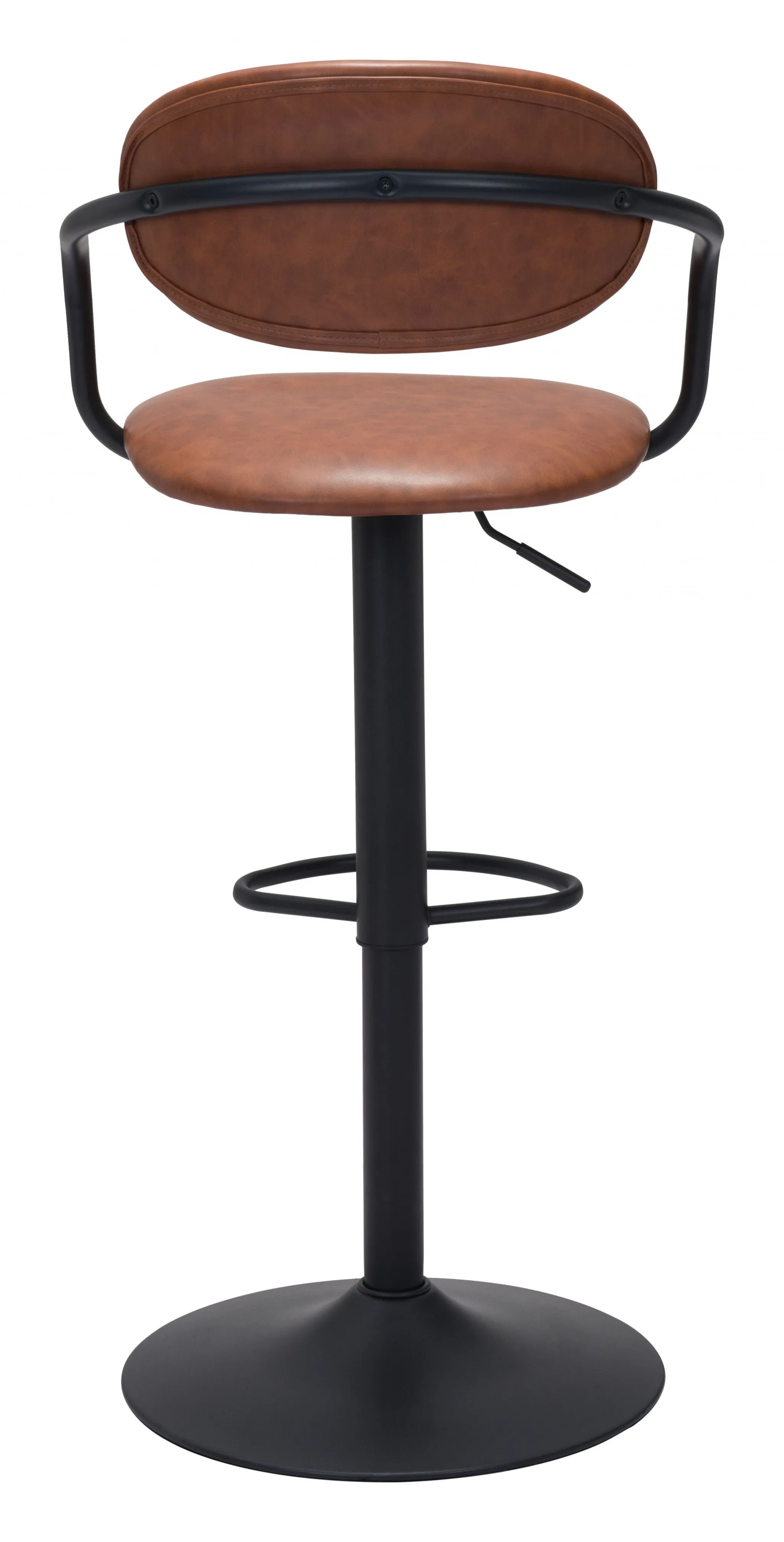 44" Brown And Black Steel Swivel Low Back Counter Height Bar Chair With Footrest By Homeroots