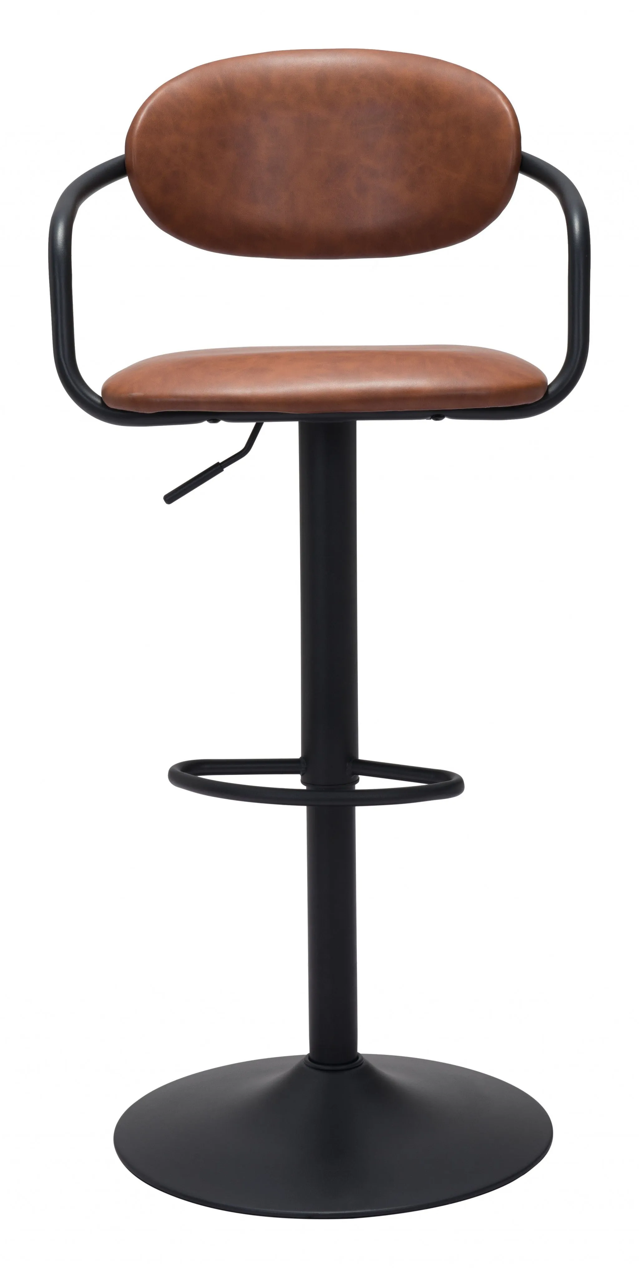 44" Brown And Black Steel Swivel Low Back Counter Height Bar Chair With Footrest By Homeroots