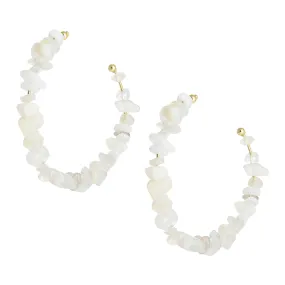 5 for 60% Off - Natural Rainbow Moonstone Hoops: The Avery
