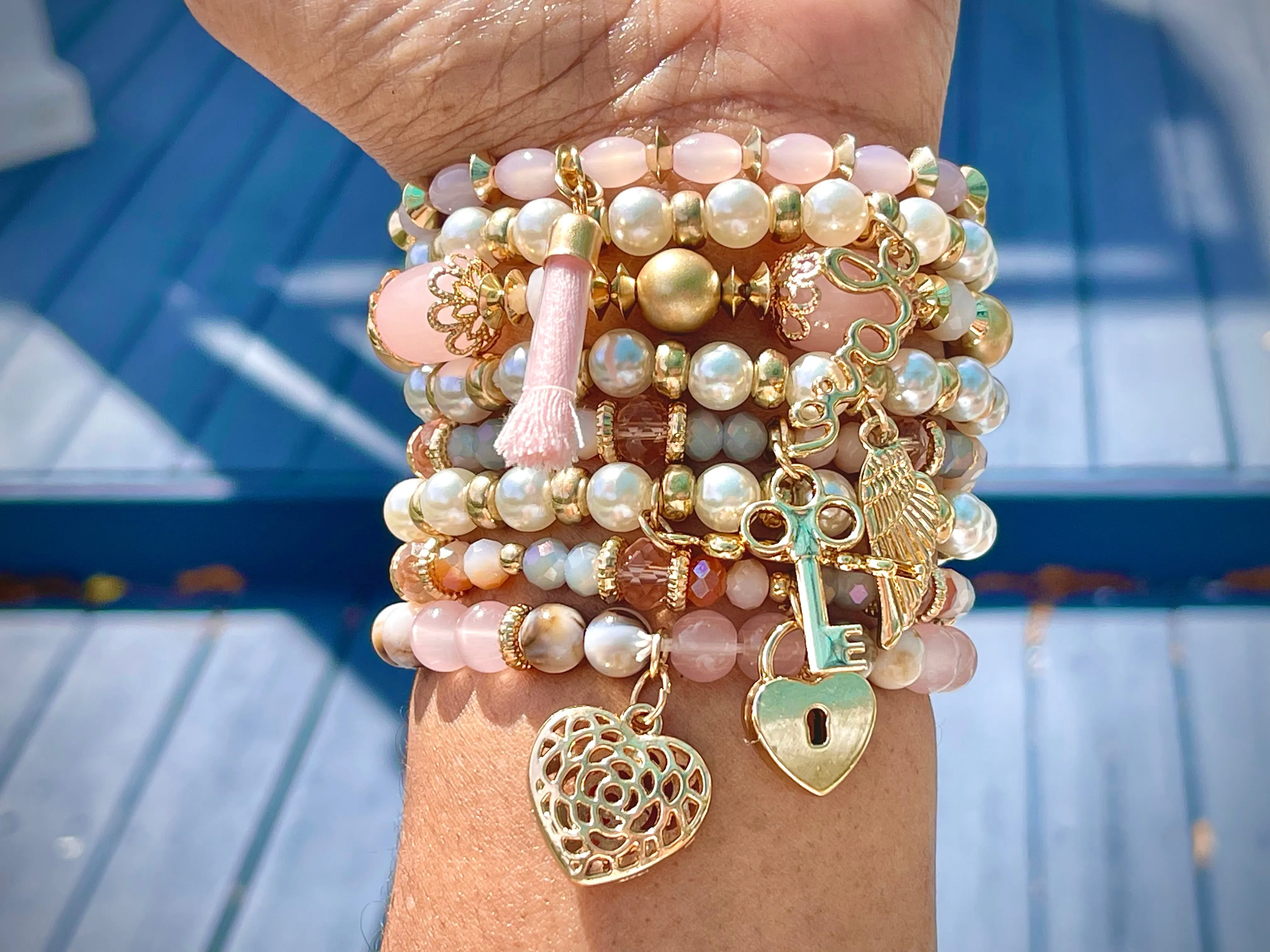 5 Stack Bohemian Charm Bracelet Collection