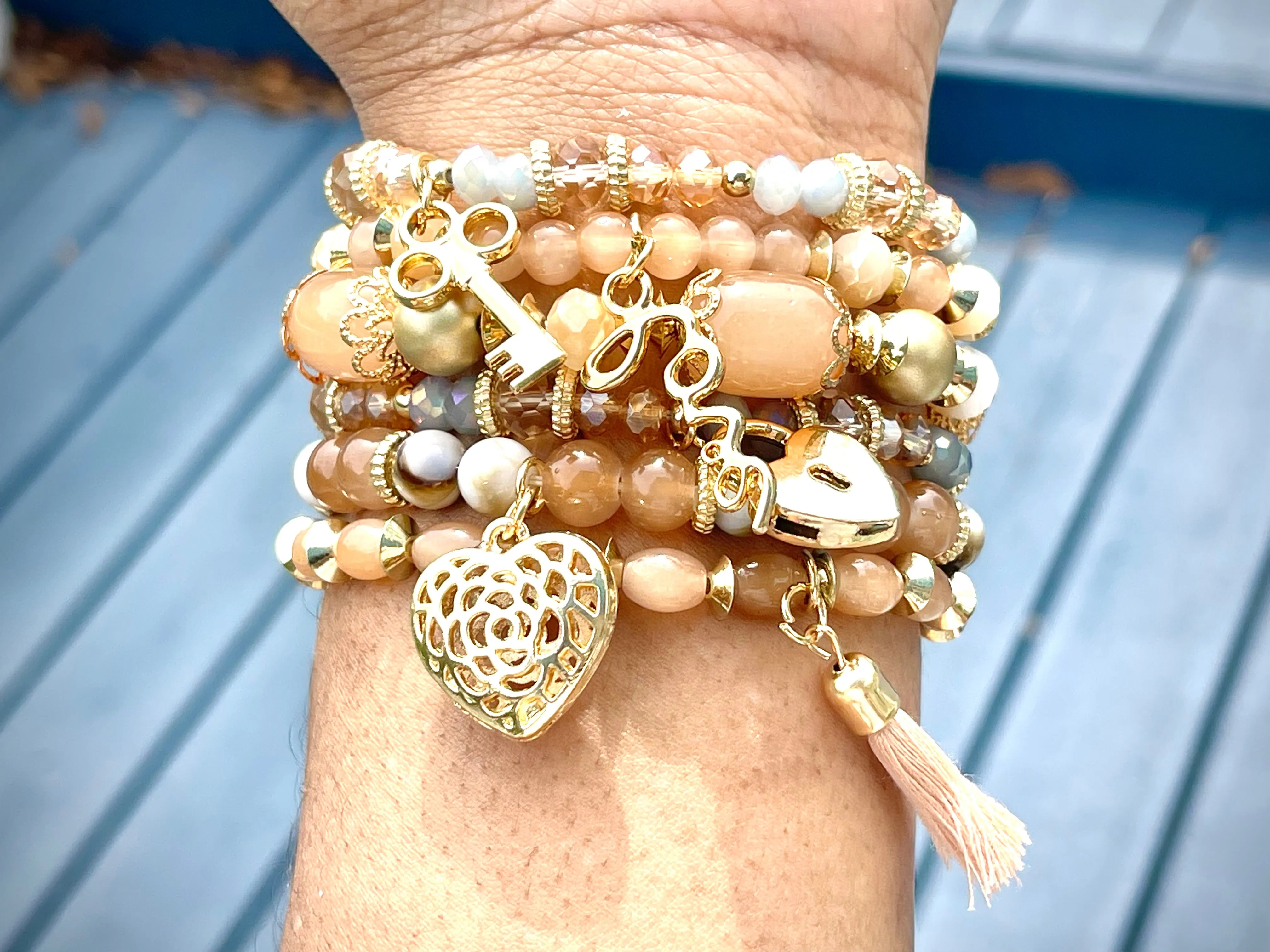 5 Stack Bohemian Charm Bracelet Collection