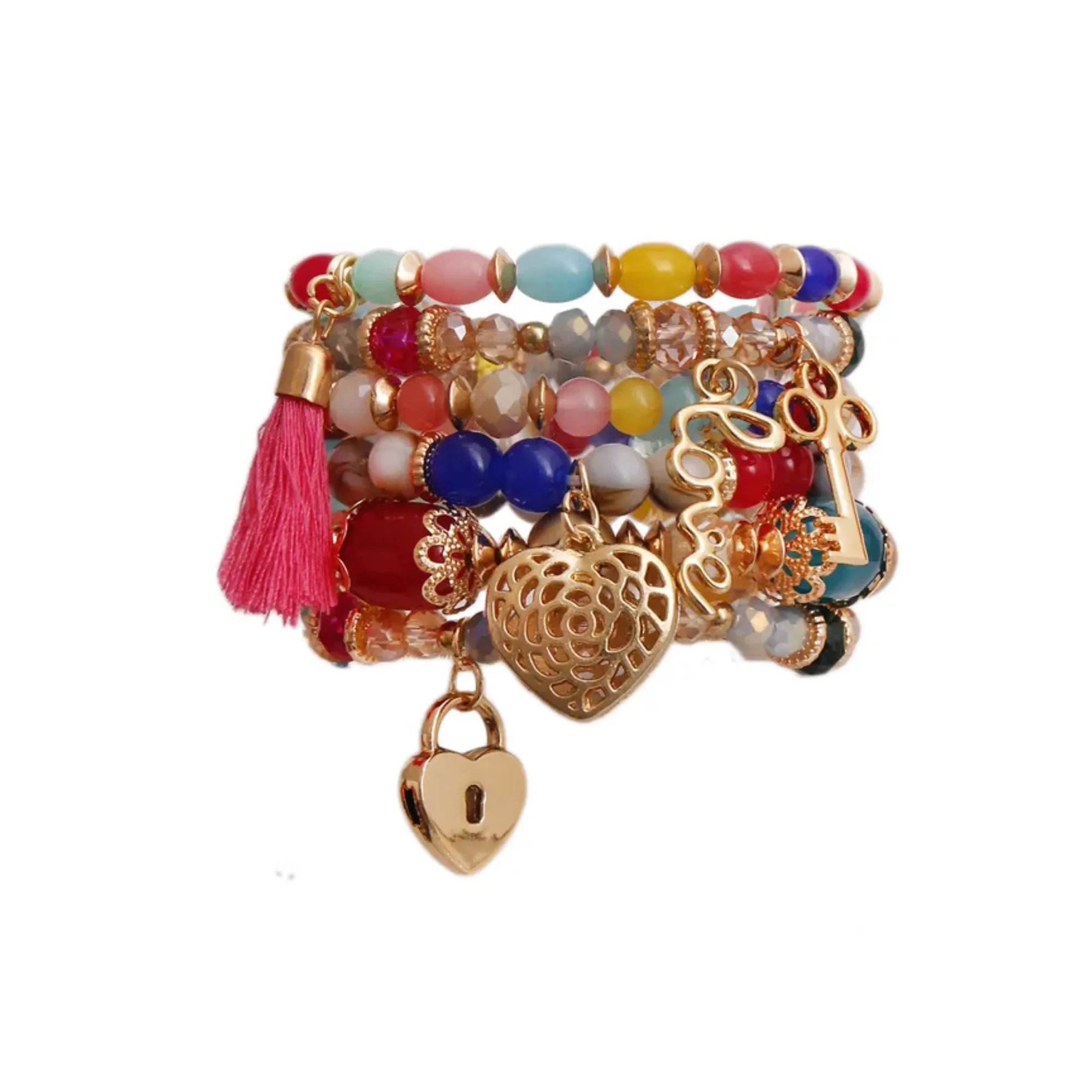 5 Stack Bohemian Charm Bracelet Collection