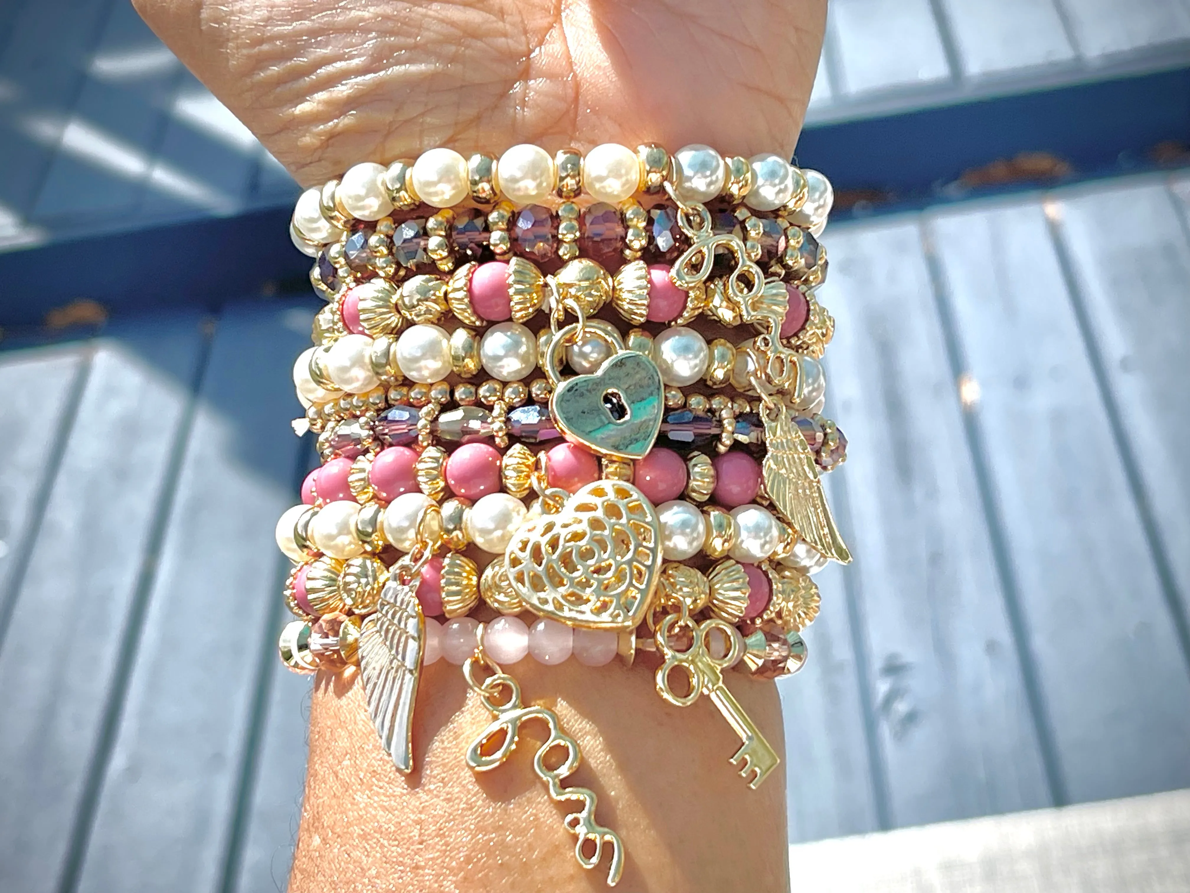 5 Stack Bohemian Charm Bracelet Collection