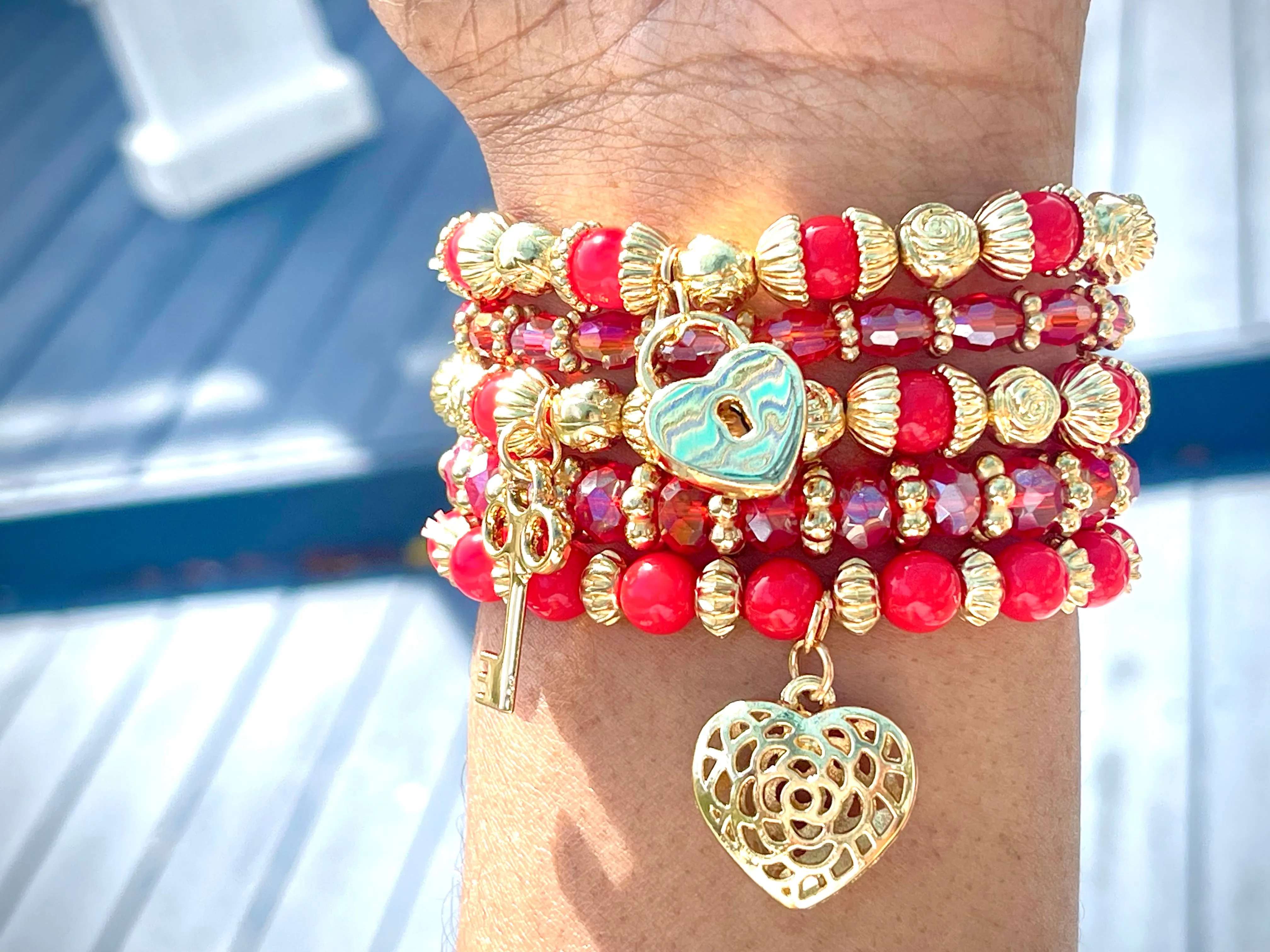 5 Stack Bohemian Charm Bracelet Collection