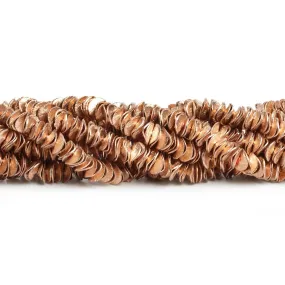 6mm Rose Quartz plated Copper Wavy Discs 8 inch 160 beads