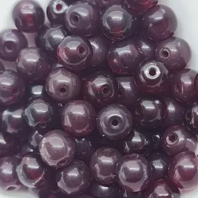 6mm Round Czech Glass Beads (25) - Garnet