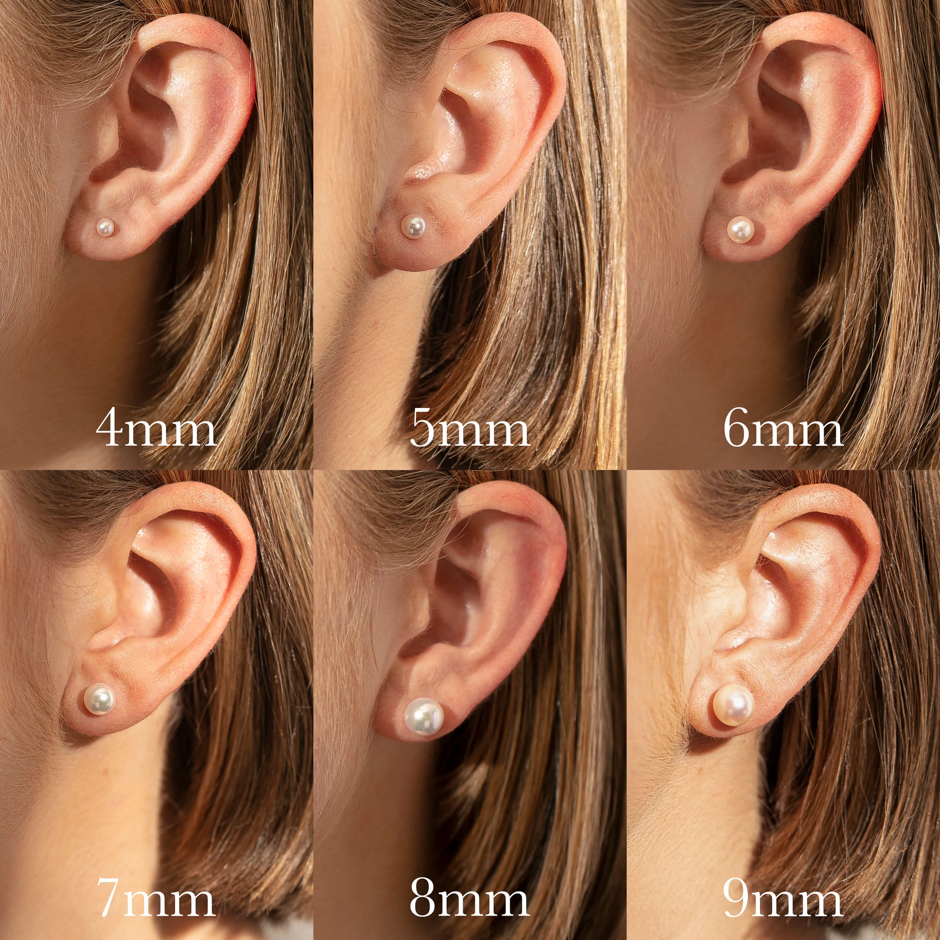 9ct Yellow Gold Akoya Pearl Studs - 9mm