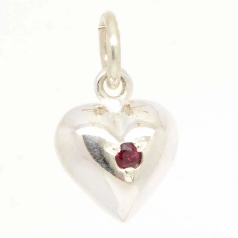 9ct Yellow Gold Birthstone Heart Charm