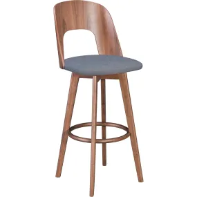 Alden Barstool Walnut/Dark Gray