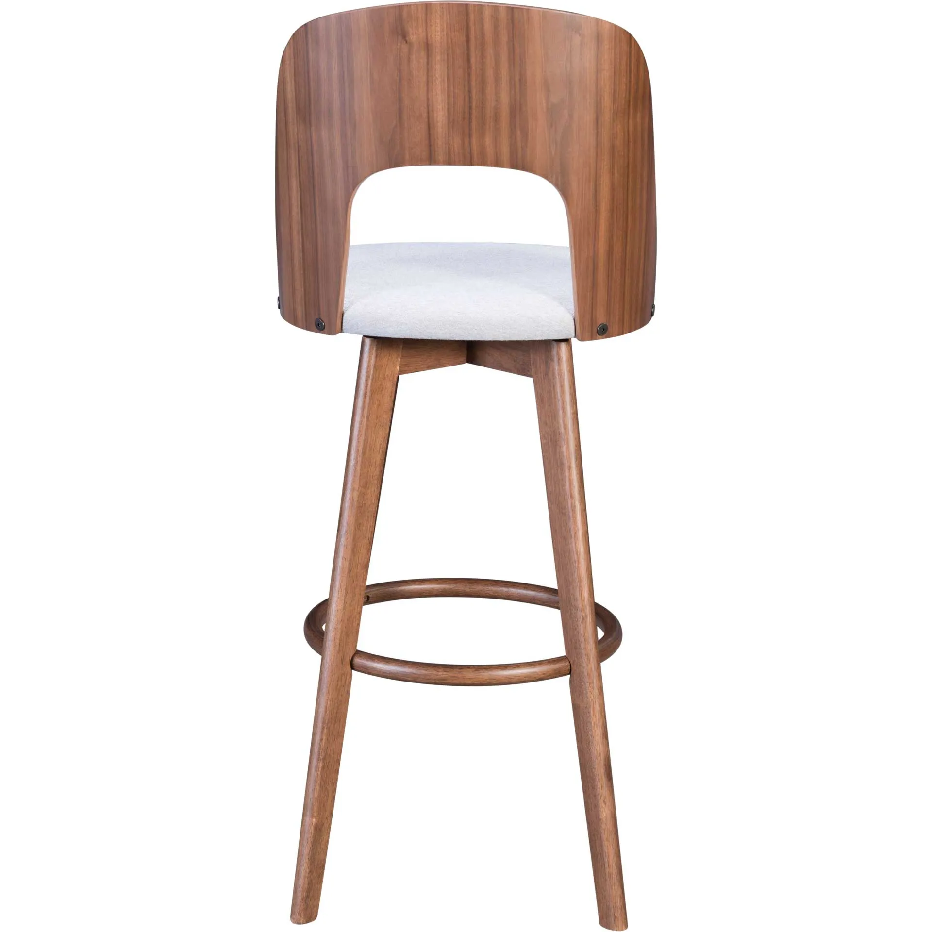 Alden Barstool Walnut/Light Gray