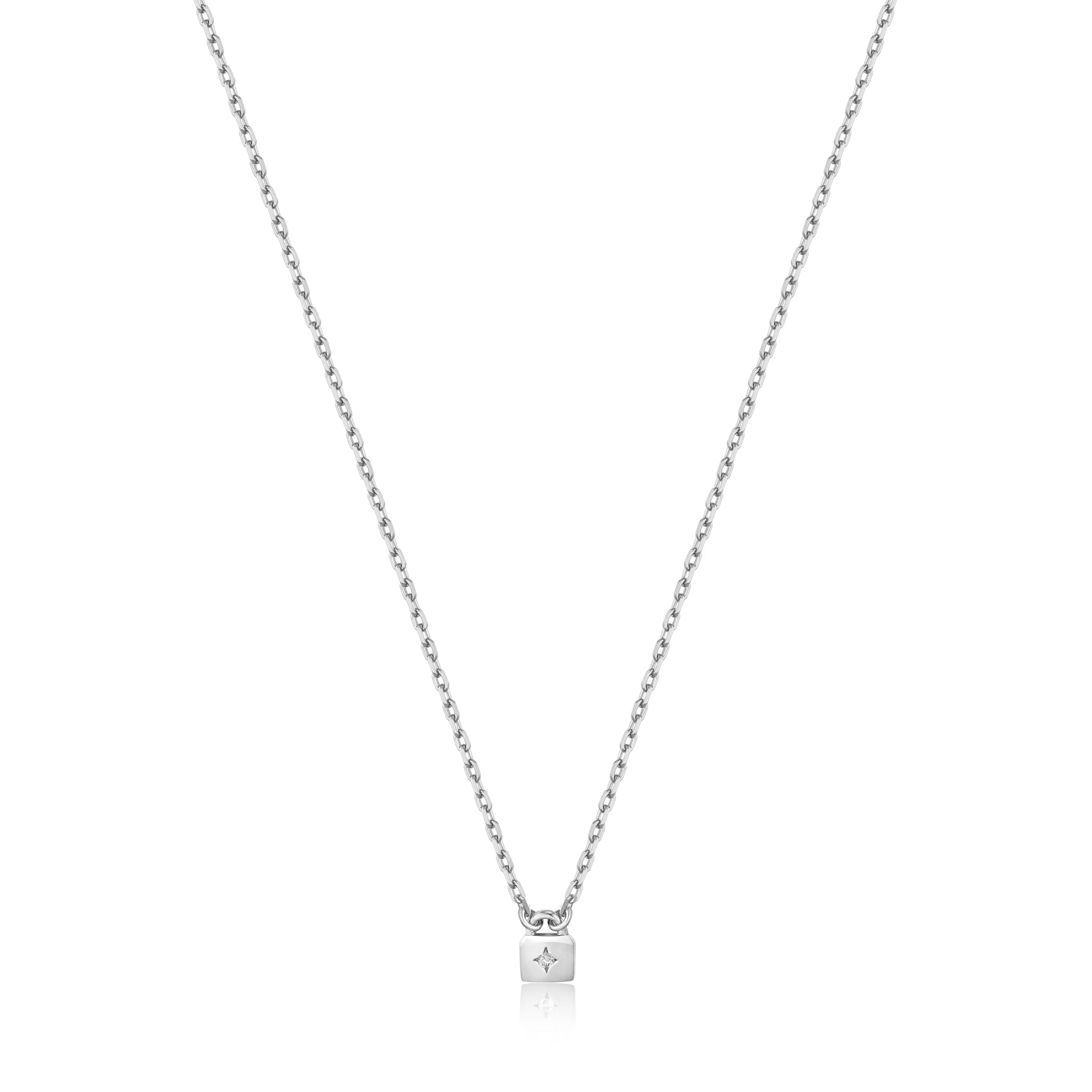 ANIA HAIE - Silver Chunky Chain Padlock Necklace