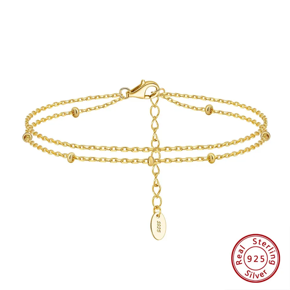 Beaded Double Layer Chain Bracelet for Women