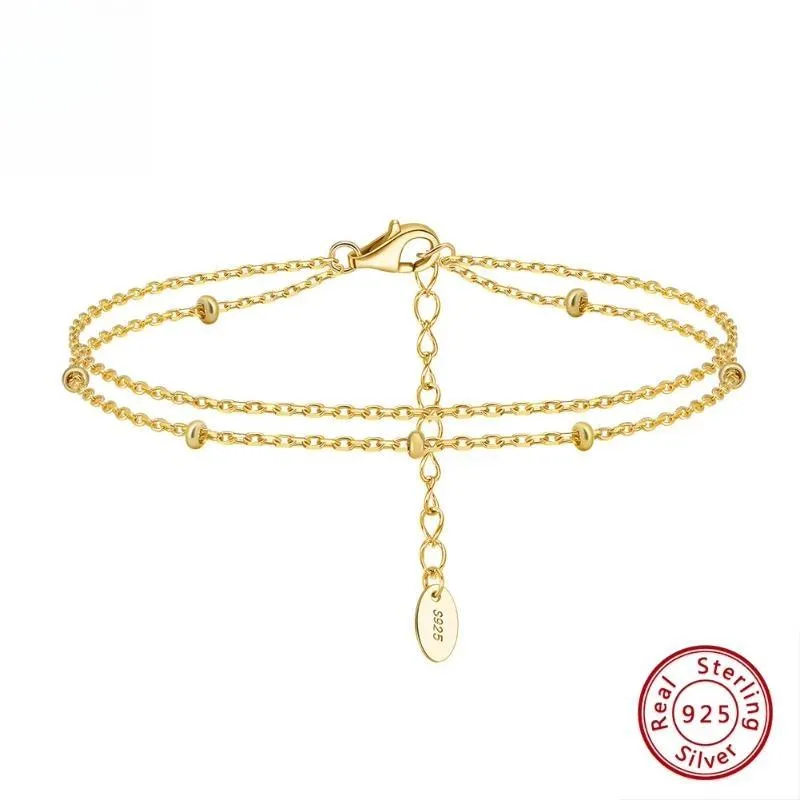 Beaded Double Layer Chain Bracelet for Women