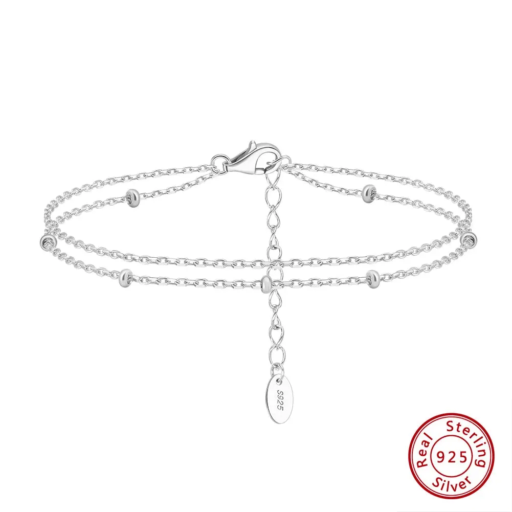 Beaded Double Layer Chain Bracelet for Women