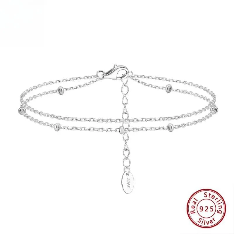 Beaded Double Layer Chain Bracelet for Women