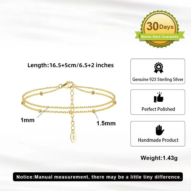 Beaded Double Layer Chain Bracelet for Women