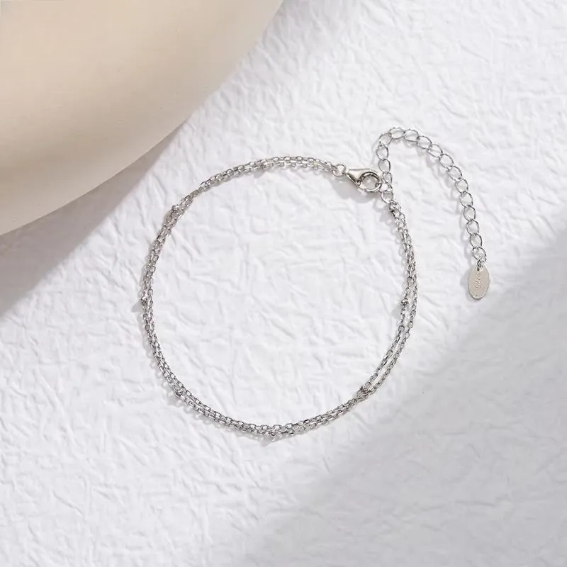 Beaded Double Layer Chain Bracelet for Women