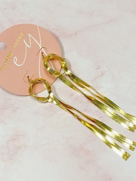 Better Than Words Herringbone Chain Drop Earrings