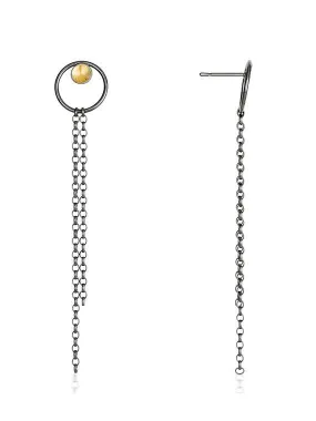 Black & Gold Small Drop Earrings