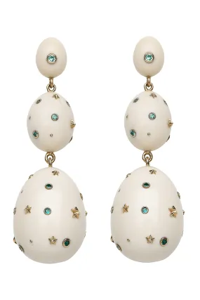 Blue Sapphire Mammoth Egg Earrings