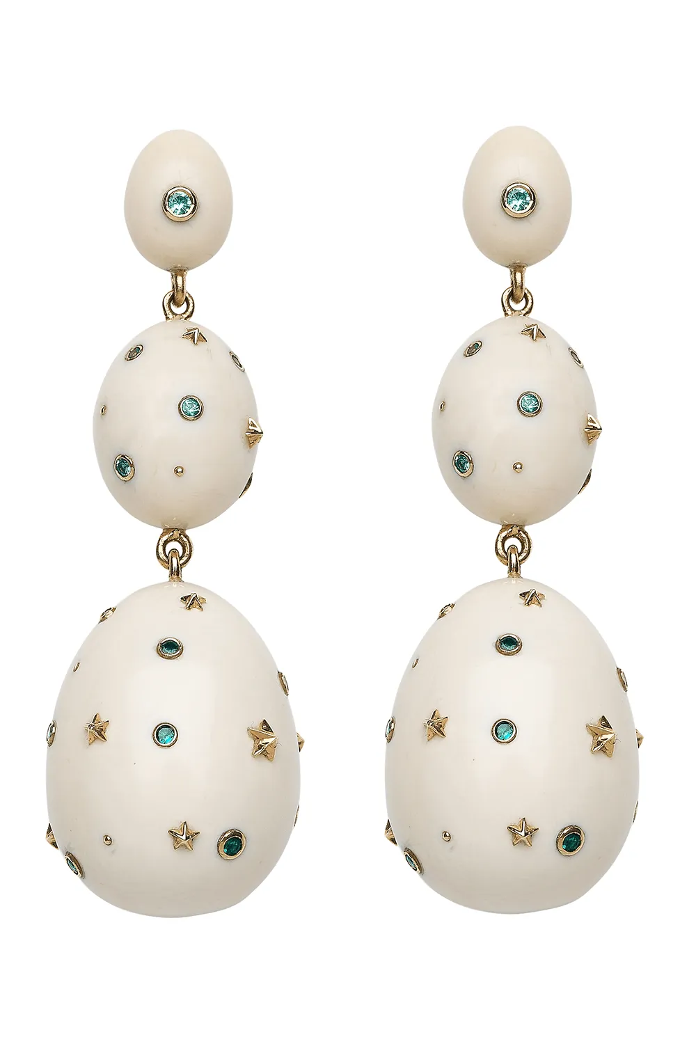 Blue Sapphire Mammoth Egg Earrings