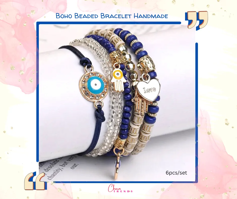 Boho Beaded Bracelet Handmade 🧿