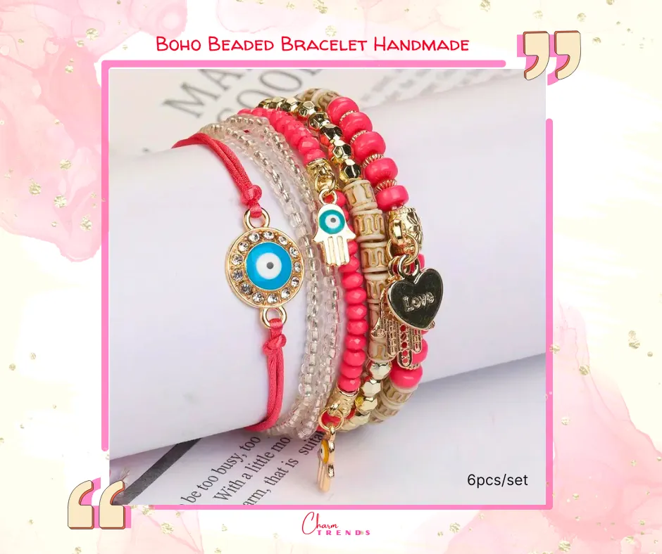 Boho Beaded Bracelet Handmade 🧿