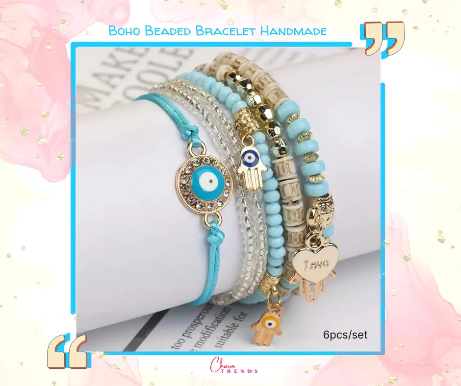 Boho Beaded Bracelet Handmade 🧿