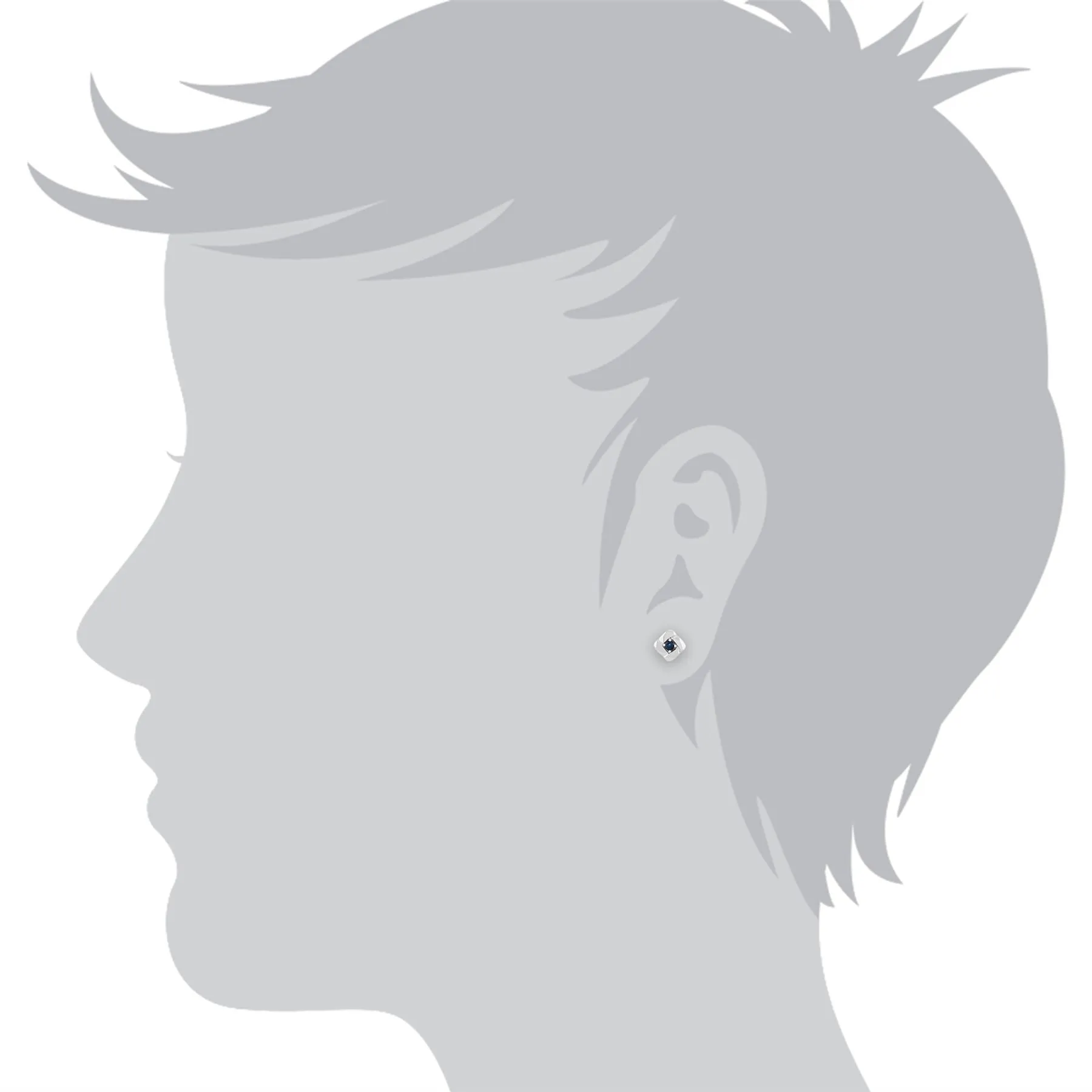 Boucles d'Oreilles Clou Croisées Carrées Argent 925 Saphir