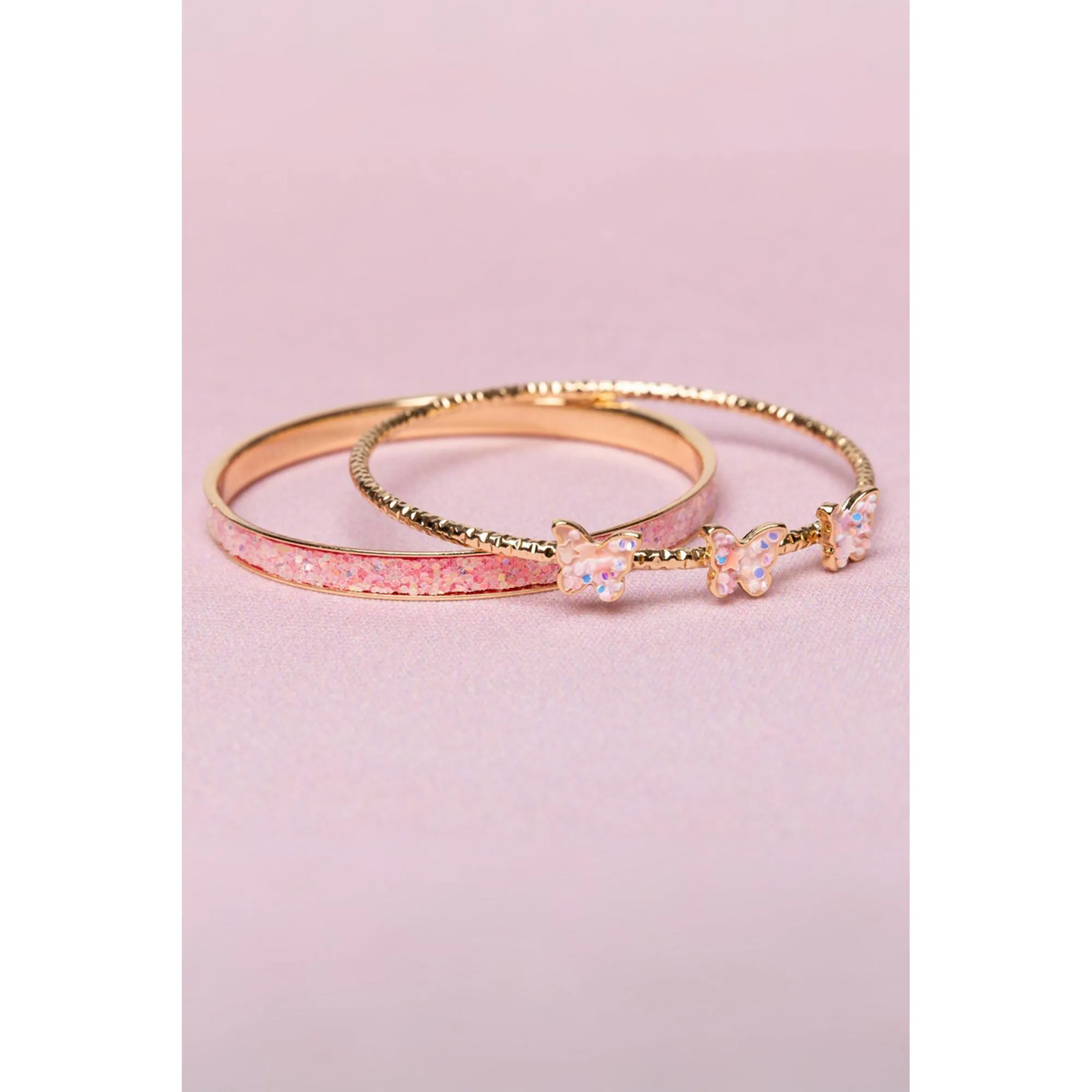 Boutique Chic Butterfly Bangles for Kids, 2 Count