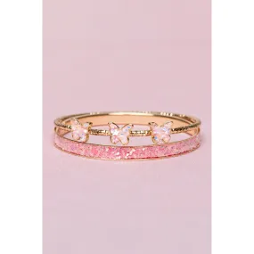 Boutique Chic Butterfly Bangles for Kids, 2 Count