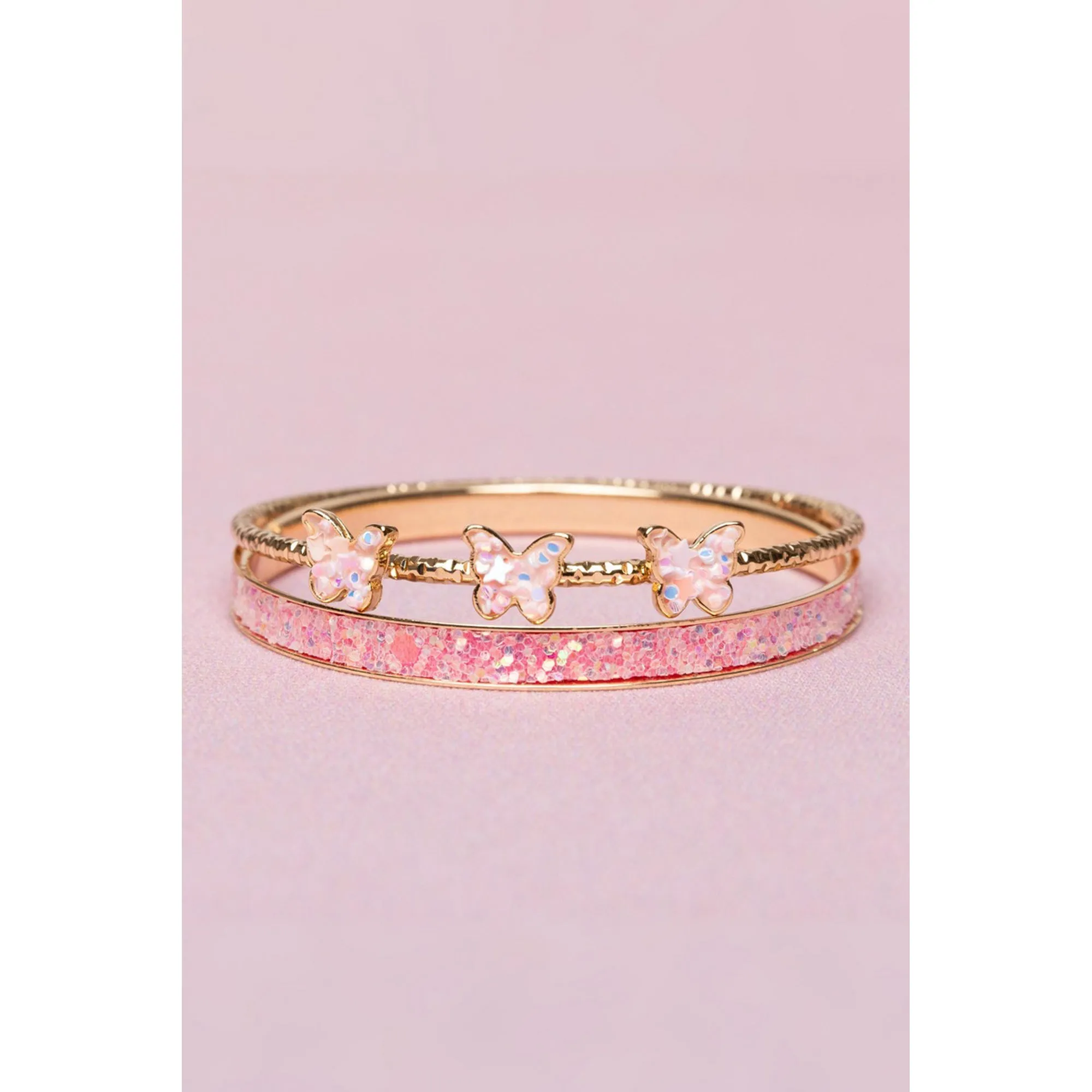 Boutique Chic Butterfly Bangles for Kids, 2 Count