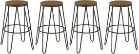BTEXPERT 5082-4 Round Bistro Dining Stools Chair, 30, Kate and Laurel Tully Backless Modern Wood