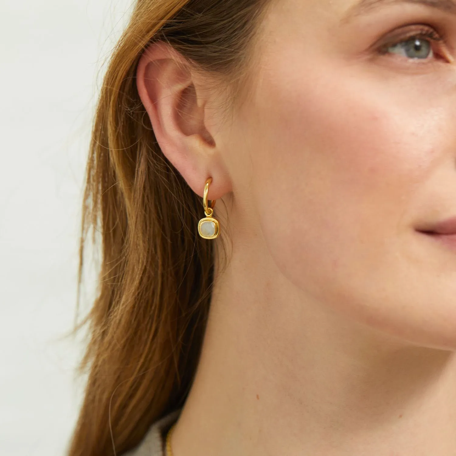 California Cushion Moonstone Interchangeable Drops