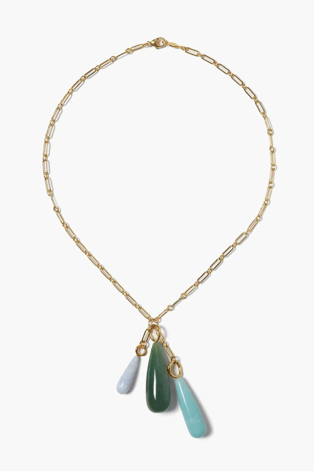 Castillo Pendant Necklace in Green Mix