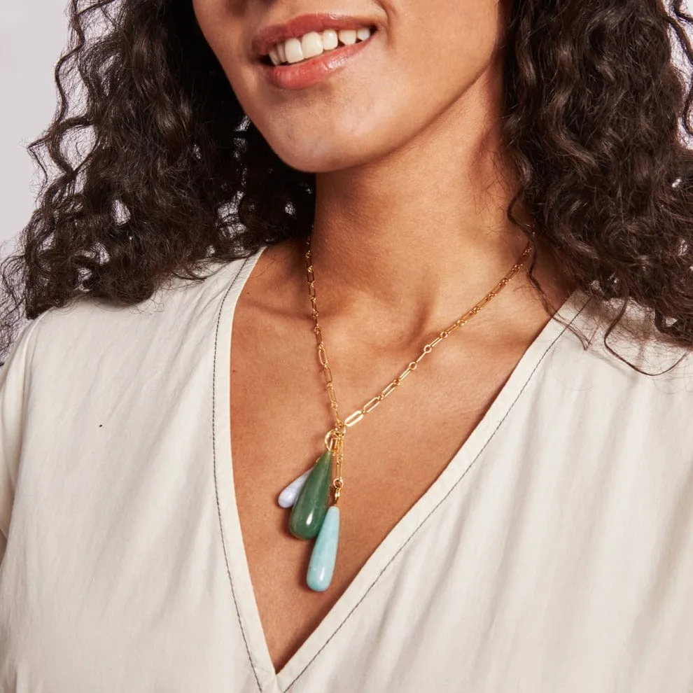Castillo Pendant Necklace in Green Mix