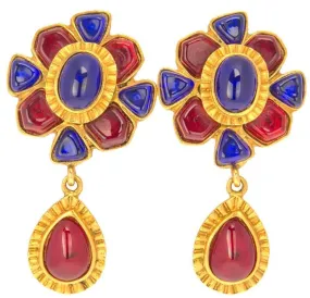 Chanel Ruby and Sapphire Drop Earrings