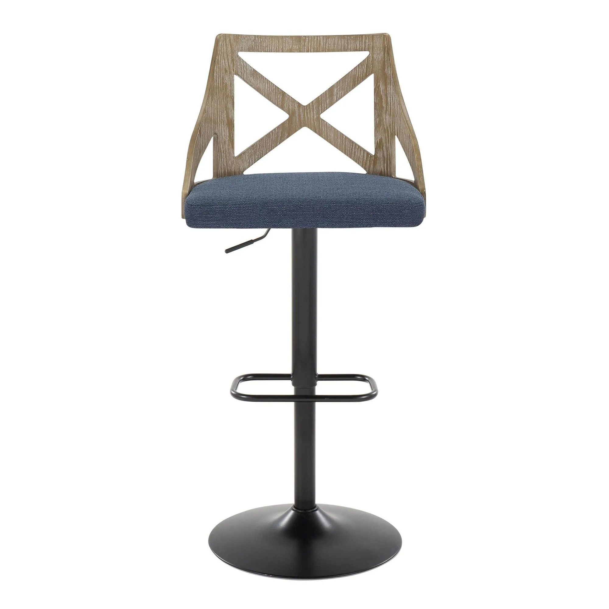 Charlotte Adjustable Height Barstool - Set of 2 Blue By LumiSource