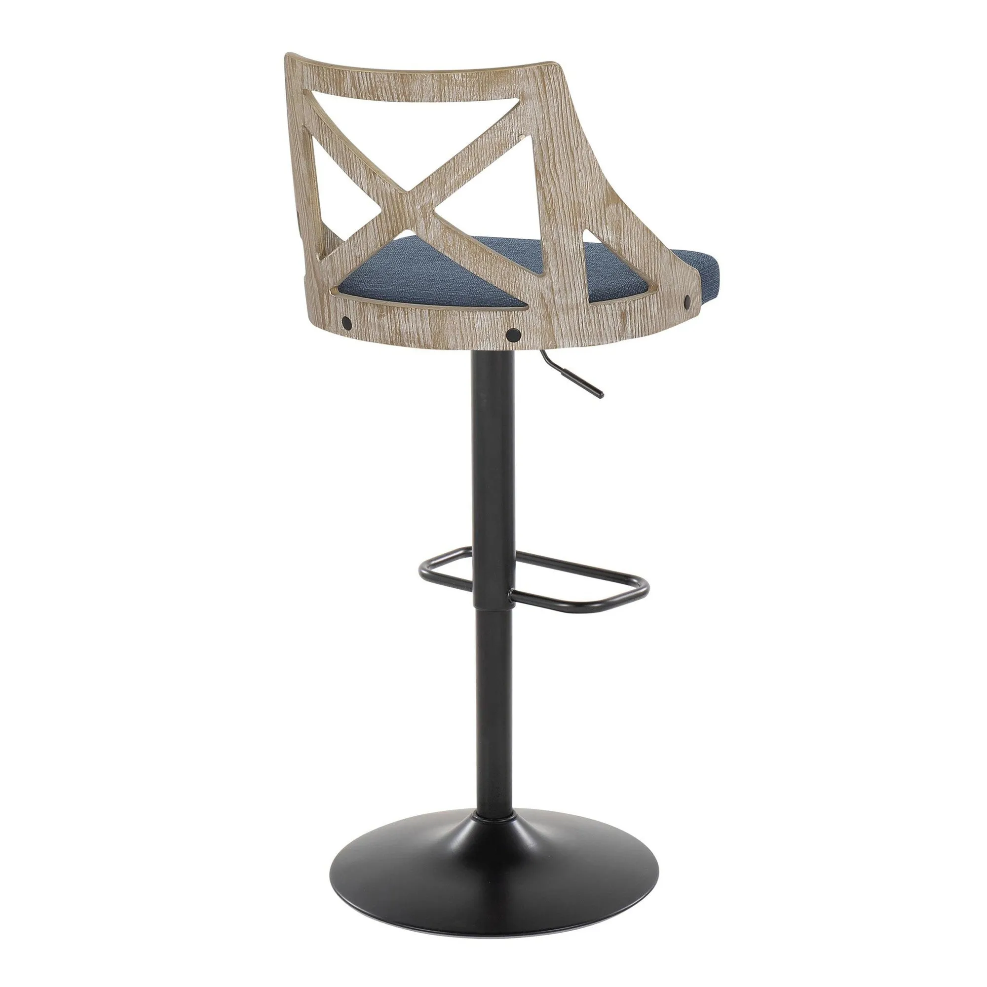 Charlotte Adjustable Height Barstool - Set of 2 Blue By LumiSource