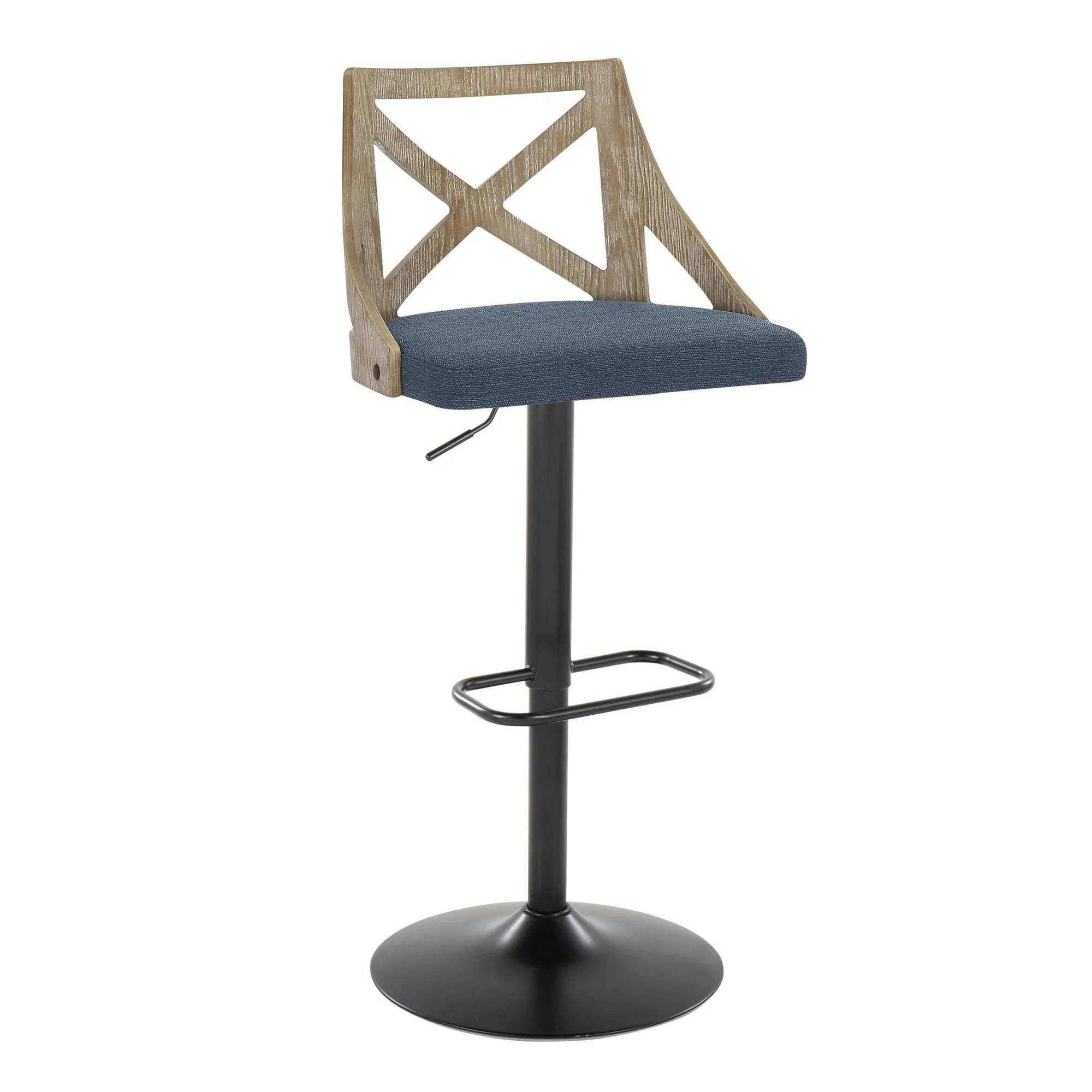 Charlotte Adjustable Height Barstool - Set of 2 Blue By LumiSource