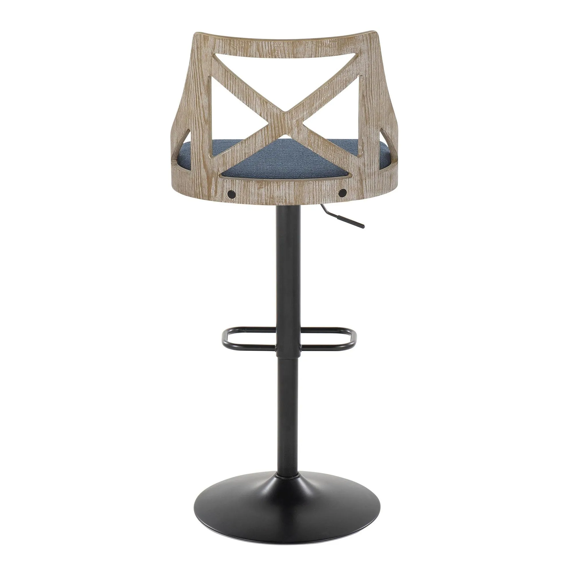 Charlotte Adjustable Height Barstool - Set of 2 Blue By LumiSource